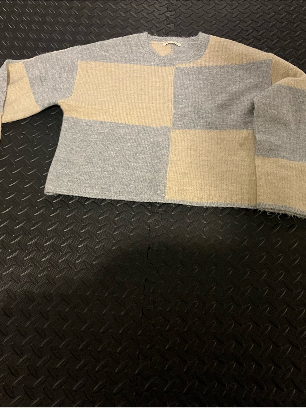 Z Supply Colorblock Crewneck Sweater - Gray & Cream